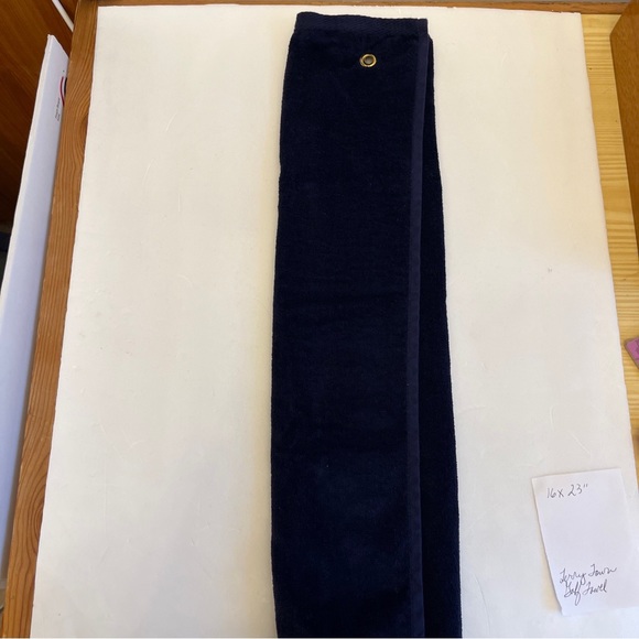 Golf Towel With Clip Dk Blue Embroidered Oldsmobile Logo Terry Town 100% Cotton - Picture 3 of 5